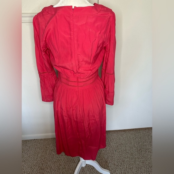 ANN TAYLOR Women V Neck Bell Sleeve Fit and Flare Dress size 2 - Picture 5 of 10